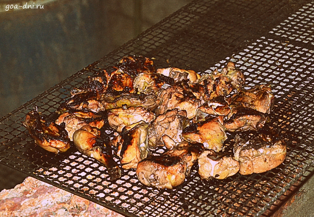 шашлык из курицы в Гоа Индия